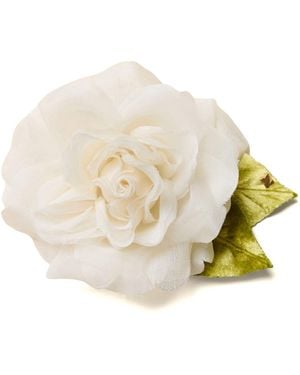 Helena Simon The Rose Floral Brooch - White