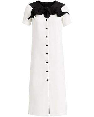 Julia Allert Straight Midi Shirt Dress With Adjustable Collar – - White