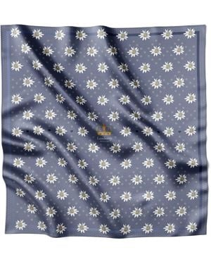 Lamberty Munich Alpine Edelweiss Midi Silk Twill - Blue