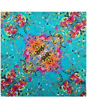 Lilia Munn Mulberry Silk Scarf– Aqua - Blue