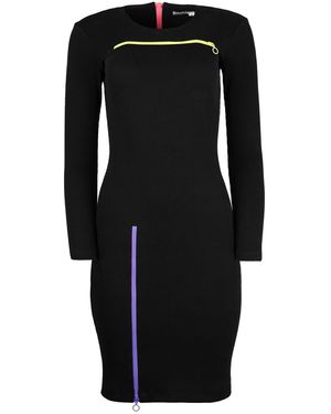 blonde gone rogue Wicked Rib Zipper Dress In - Black