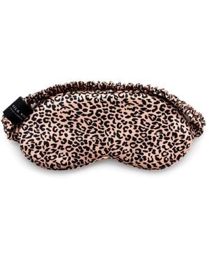 Silk Works Leopard Mulberry Silk Eye Mask - Black