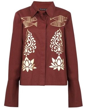 Nesavaali Boho-Chic Tailored Brick Printed Shirt