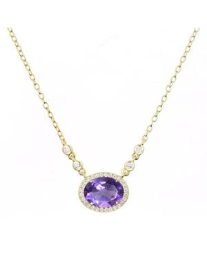 KAMARIA Aura Amethyst Gemstone Necklace - Metallic