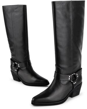 INTENTIONALLY ______ Josephine Knee High Biker Boot - Black