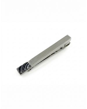 Gresham Blake Botswana Agate Stone Tie Bar - Metallic