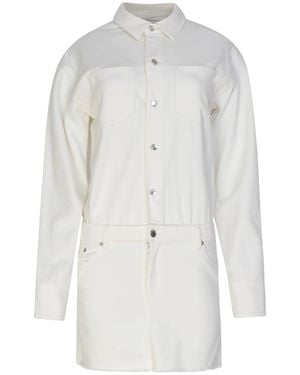 Circular Path Jordan Denim Dress - White