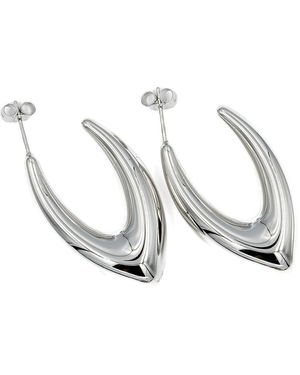 Superdivajewellery Curved Hoop Earrings - White