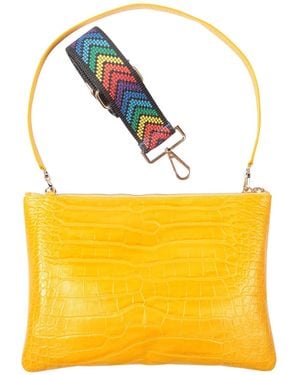SJW BAGS LONDON Croc-Embossed Leather Bag - Yellow