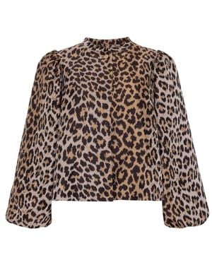 ISSY LONDON Neutrals Orla Leopard Jacquard Jacket Camel - Brown