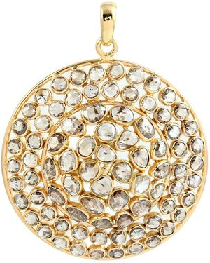 Artisan Polki Diamond Disc Pendant - Metallic