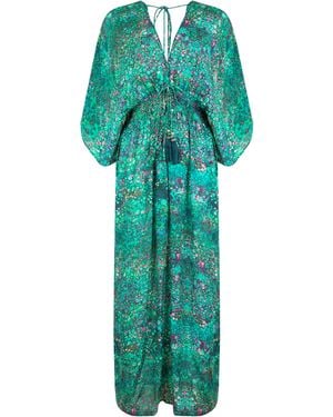 Sophia Alexia Bubbles Capri Kimono Dress - Green