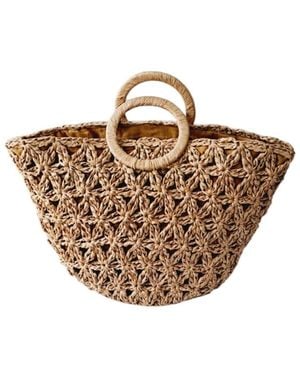 Springmoonatelier Handmade Raffia Lady Handbag - Brown