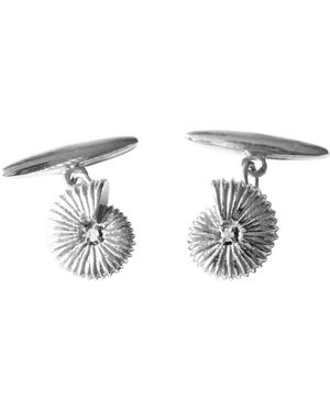 Lee Renee Ammonite Diamond Cufflinks – - Metallic