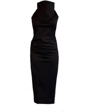 Mirimalist Open Back Midi Dress - Black