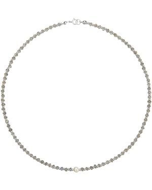 Lily & Roo Labradorite Gemstone Choker - Metallic