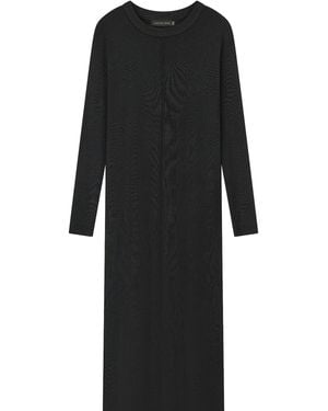 Rave on Trend Knitted Maxi Dress - Black