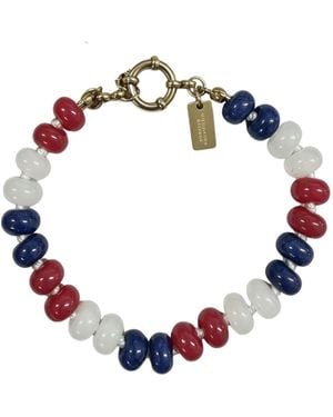 Christina Greene Stars & Stripes Stone Beaded Knotted Bracelet - Blue