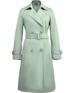 Smart and Joy Classic-Style Trench Coat - Green