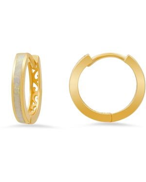 Kylie Harper Opal Hoop Earrings - Metallic