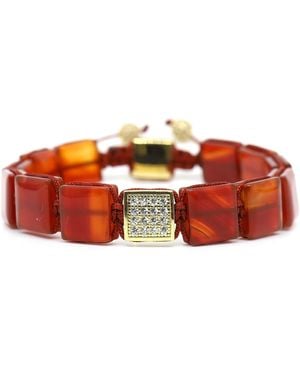 Shar Oke Carnelian Square Bracelet - Red