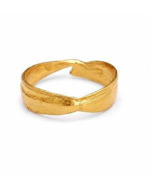 Mother Nature Jewelry Leaf Ring, Handmade Minimalist Band - Metallic