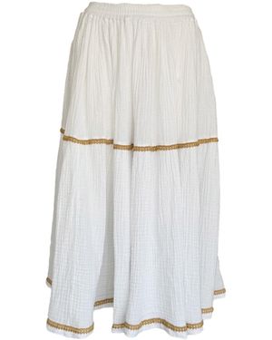 Haris Cotton Midi Skirt - White
