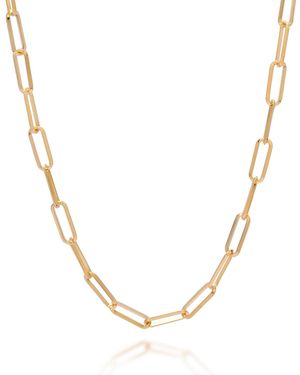Nellou Jewellery Triangular Paperclip Necklace Plated Sterling - Metallic
