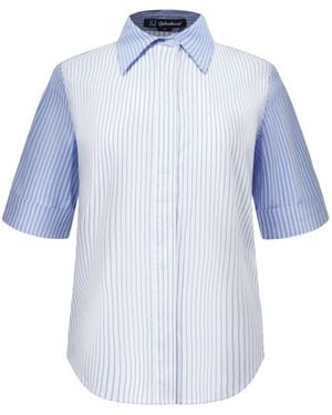 Smart and Joy Two-Tone Cotton Shirt - Blue