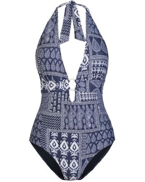 Change of Scenery Gabrielle Halter One Piece - Blue