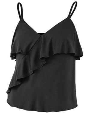 JJwinks Frill Seeker Bra-Free Lounge & Sleep Top - Black
