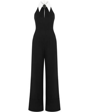 Nocturne Halter Neck Wide Leg Jumpsuit - Black