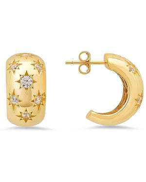 Kylie Harper Chunky Celestial Statement Hoop Earrings - Metallic