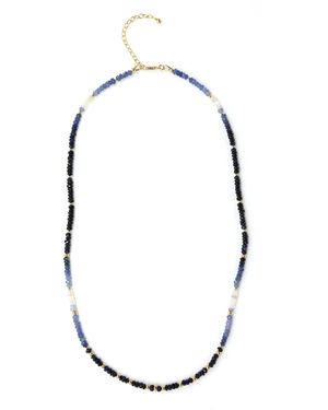 Shar Oke Dainty Sapphire Ombre Beaded Necklace - Blue