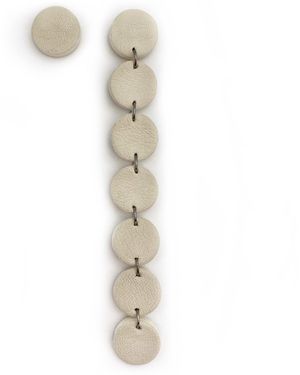 WAIWAI Single Dangle Leather Earring - White