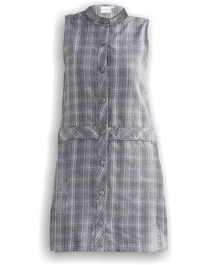 REISTOR The Cotton Tweed Shift Dress - Gray
