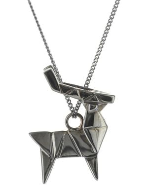 Origami Jewellery Deer Necklace Gun Metal - Black