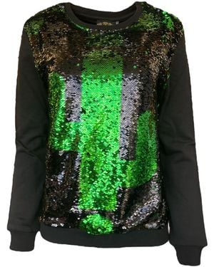 Any Old Iron Reversible Sequin Cactus Sweatshirt - Green