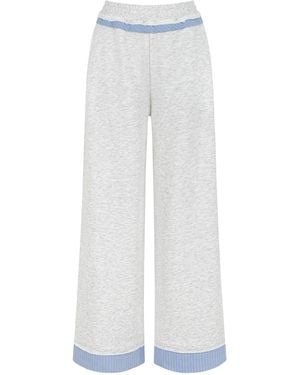 Nocturne ' Mid Rise Trousers With Garni Details - White