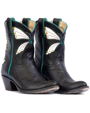 Fraulein Boot Company Butterfly Cowboy Boot - Black