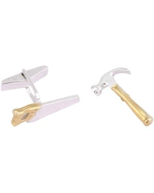 Simon Kemp Jewellers Hammer And Saw Cufflink - White