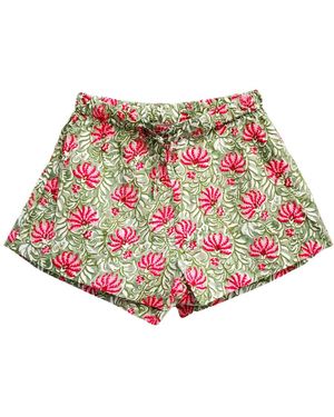 Lime Tree Design Jaipur And Shorts - Red