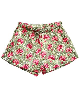 Lime Tree Design Jaipur Floral And Shorts - Red