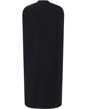 FRONT ROW SHOP Double-Faced Sculptural Wool Cape Coat - Black
