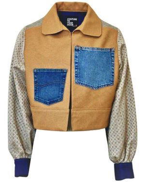 Couture to Your Door Neutrals Upholstery Upcycled X Denim Jacket - Blue