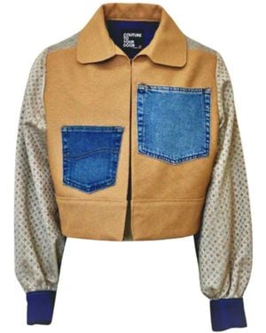 Couture to Your Door Neutrals Upholstery Upcycled X Denim Jacket - Blue