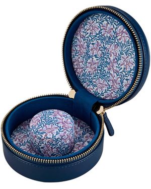 Wolf Sophia Round Zip Jewellery Case - Blue