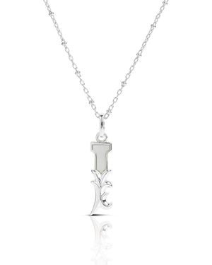 Kasun Solid I Initial Necklace With Mother Of Pearl - Metallic