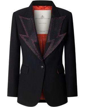 The Extreme Collection Embellished Tailored Blazer With Metallic Details - Black