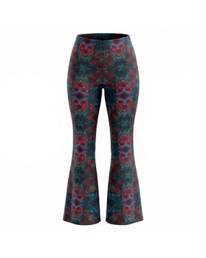 Janara Jones Autumn Paisley Print High-Waisted Volk Flared Pants - Blue